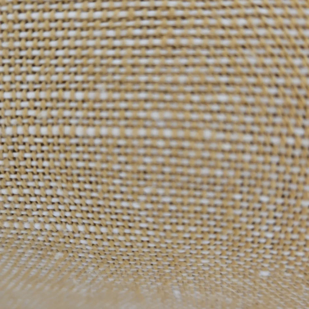 Hearth & Hand NWT Linen Cotton Harvest Gold & White Fringe Hem Set of 4 Napkins